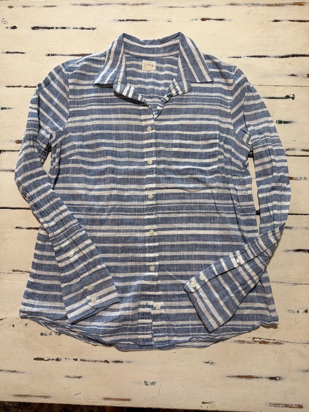 J. Crew Boy Blue Striped Shirt size M